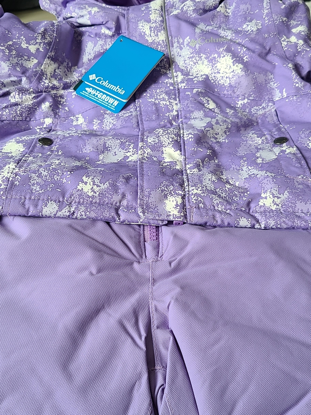 Columbia Purple and White Printed Toddler Girl Snowsuit Size 2T